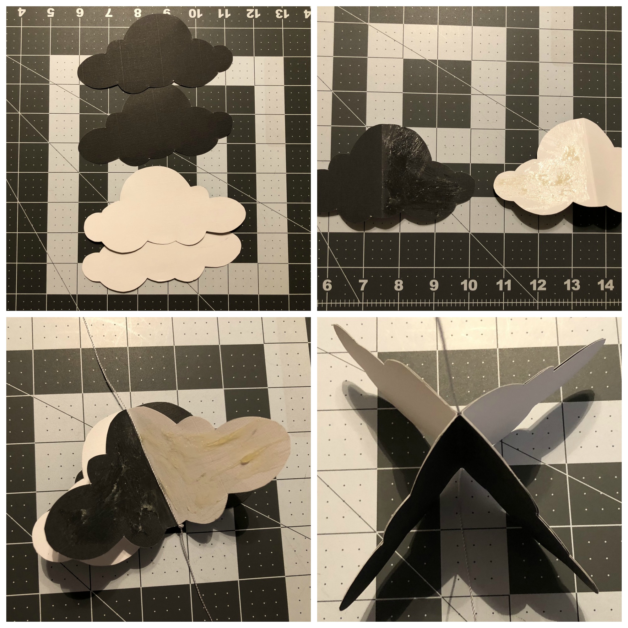 DIY High Contrast Baby Mobile- Clouds and rain design