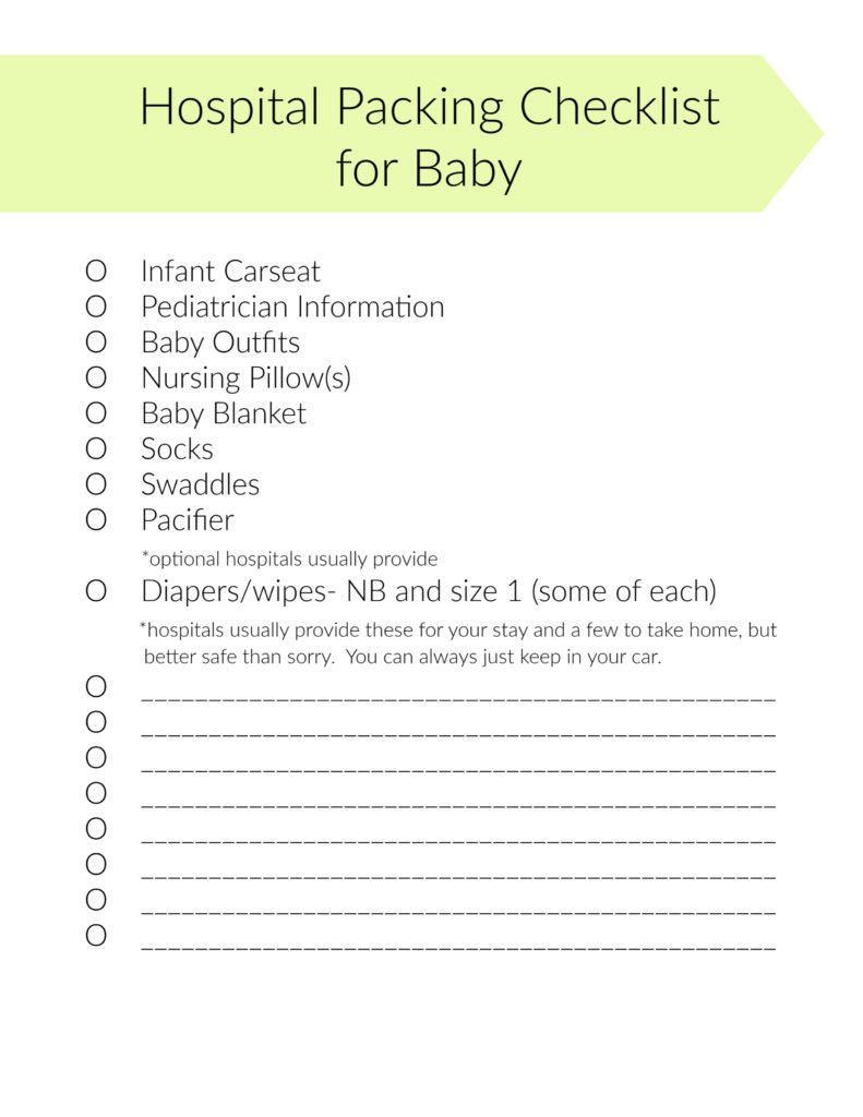 Printable Hospital Stay Checklist | Labor and Delivery Checklist | Preparing for Childbirth | Hospital Childbirth Checklist | Having a Baby | Pregnancy Advice
